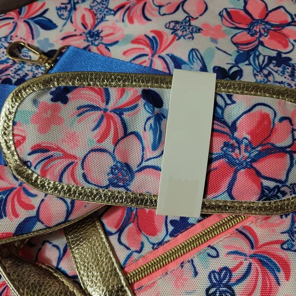 Lilly Pulitzer Pink, Blue & Gold Floral Tote - Picture 5 of 7